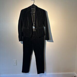 Banana Republic velvet fitted black suit Size 2P